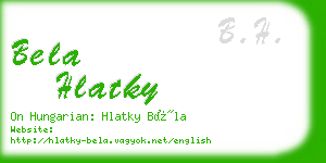 bela hlatky business card